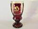 Moser Chalice 7 1/8 Ruby Cut To Clear Bohemian Gilded Glass 4 Landscape Panels