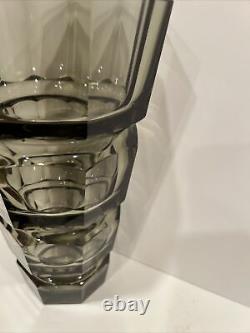 Moser Czechoslovakia Josef Hoffmann Art Deco Geometric Cut Crystal Art Glass