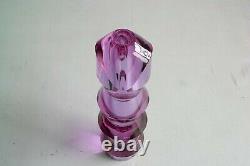 Moser Vase Purple Lead Free Crystal Cut Glass 4 Stage Cylinder Shaped Rare