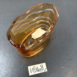 Moser Vase Studio Art Glass Stamped 21/200 Signed Heavy Thick Amber With Cert