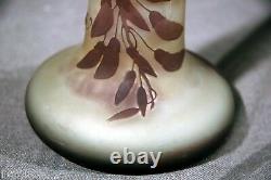 NICE & EARLY GALLE ACID CUT BACK CAMEO GLASS VASE 13 h #5611