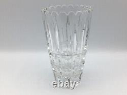 Ofnah or Waterford Hand Cut Glass Vase Sawtooth Top Starburst Base