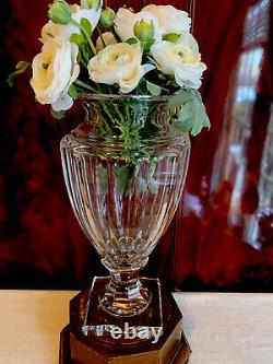 Old Val St Lambert Cut Glass Crystal Vase Urn