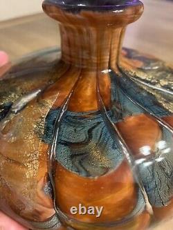 One Of A Kind! Rare Large BRANLY French Art Glass Vase Signed. Beautiful