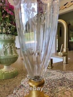 One pair. 13+ Moser Bohemian glass Vase Engraved Cut Art Glass