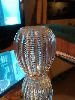 Orrefors Edvin Ohrstrom Circa 1937 Cut Polish Glass Vase With Internal Ribs