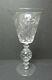 Pairpoint Engraved Crystal 11.75 Chalice Vase, Controlled Bubble Base, C. 1930