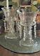 Pair Of Antique Candle Sconces Zipper Cut Crystal And Etched Glass Vases