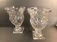 Pair Of Antique Crystal Vases/geometric Cuts/england C. 1880/heavy/large/10 H