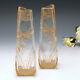 Pair Rock Crystal Cut And Gilded Vases C1900