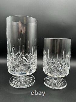Pair of WATERFORD CRYSTAL Lismore Simplicity Footed Vases 8 & 6 Footed Vase