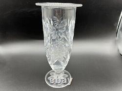 Pairpoint ABP Mt Washington Cut Glass 7 7/8 Footed Vase c. 1900 Butterflies