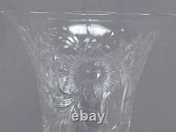 Pairpoint Engraved Floral & Berry Controlled Bubble 12 3/4 Inch Tall Vase