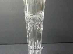 Pitkin & Brooks American Brilliant Intaglio Cut Glass 9.75 Vase, Signed