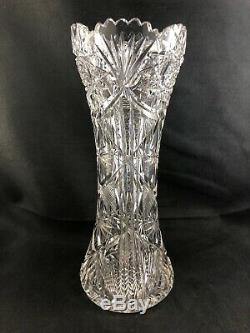 Pitkin & Brooks Cut Glass ABP Brilliant CHRISTIANA Pattern 12 Corset Vase