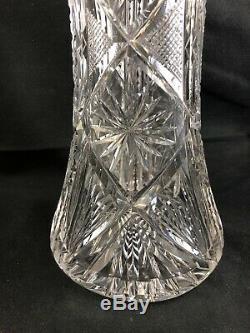 Pitkin & Brooks Cut Glass ABP Brilliant CHRISTIANA Pattern 12 Corset Vase