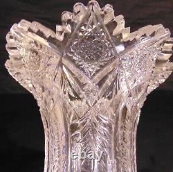 RARE ABP American Brilliant Cut Glass Crystal Vase Dorflinger Tuthill Hawkes