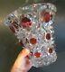 Rare Signed Val St. Lambert Cranberry Cut To Clear Big 9 Crystal Art Glass Vase