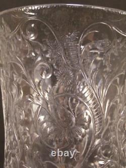 RARE Webb Floral Brilliant Rock Crystal Intaglio Gravic Etch Cut Glass ABP Vase