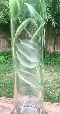 Rare 19 Moser Bohemian Intaglio Cut Glass Vases