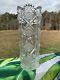 Rare American Brilliant Period Hawkes Queens 8 Cut Glass Cylinder Vase Signed