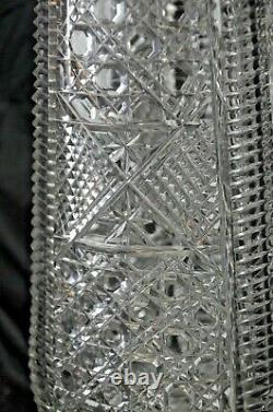 Rare Antique 12 tall American Brilliant Crystal vase