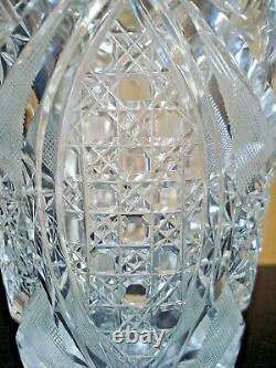 Rare Antique American Brilliant Cut Crystal Buzzsaw & Pinwheel Vase