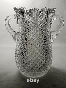 Rare & Beautiful Dorflinger ABP Brilliant Period Cut Glass Handled Vase