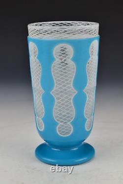Rare Boston Sandwich Glass Double Cut Overlay Spill Vase from Dorothy-Lee Jones