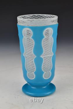 Rare Boston Sandwich Glass Double Cut Overlay Spill Vase from Dorothy-Lee Jones