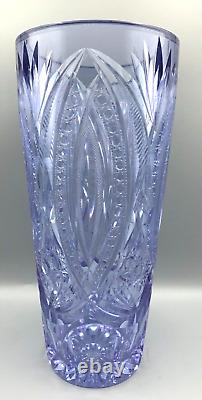 Rare Czech Cut Glass Vase Alexandrite Neodymium Selenium Bohemian Violet Pink