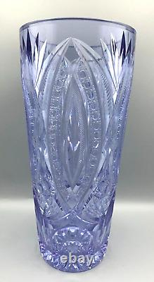 Rare Czech Cut Glass Vase Alexandrite Neodymium Selenium Bohemian Violet Pink