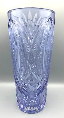 Rare Czech Cut Glass Vase Alexandrite Neodymium Selenium Bohemian Violet Pink