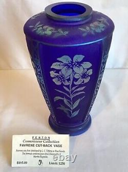 Rare Fenton Connoisseur Collection Favrene Cut Back Vase 1054/1250
