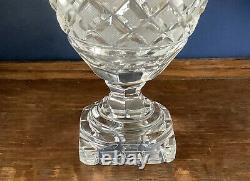 Rare Late 18th C. Georgian Anglo-Irish Strawberry Diamond Cut Glass Vase C1780