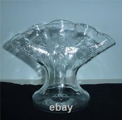 Rare Signed Stevens and Williams Cut Art Glass Fan Vase