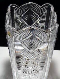 Rare Vintage Waterford Crystal Master Cutter 14 Square Vase Made In Ireland