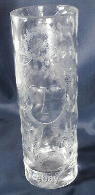 Rosenthal Crystal Bjorn Wiinblad etched cut frosted glass vase Lady signed