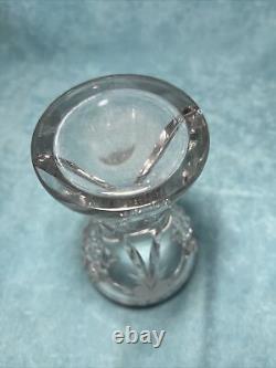 SIGNED Hawkes RARE Pattern ABP Cut Glass Vase Corseted Tulip Form 6 tall