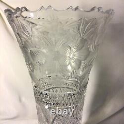 STUNNING Rare SINCLAIRE AMERICAN BRILLIANT CUT GLASS 12 Unique LARGE VASE