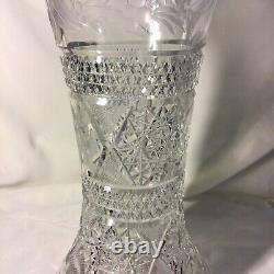 STUNNING Rare SINCLAIRE AMERICAN BRILLIANT CUT GLASS 12 Unique LARGE VASE