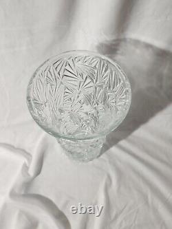 STUNNING Vintage Glass Crystal Vase Rare Art Deco Mid Century Modern Pattern
