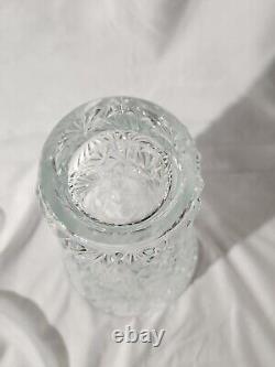 STUNNING Vintage Glass Crystal Vase Rare Art Deco Mid Century Modern Pattern