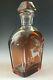 Stunning Cut To Clear Moser Bohemian Engraved Amber Glass Decanter Stag Deer