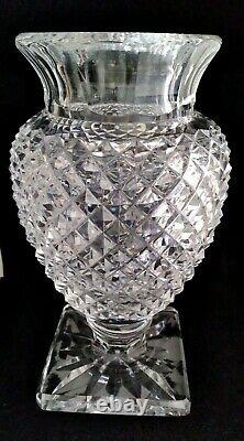 ST LOUIS France Vase Clear Cut Crystal Medicis Pattern 10H