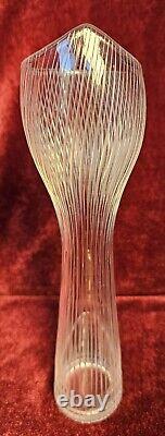 Scandinavian Modern Tapio Wikkala Crystal Line Cut Art Vase 9 Handblown 1957