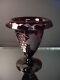 Scarce Pairpoint Glass Amethyst Rolled Edge Vase With Grape Wheel Cut Designs Deco