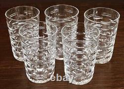 Set of 5 Waterford Crystal 10 oz Flat Tumblers Glasses -Tralee Pattern 4 1/2 T