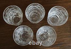 Set of 5 Waterford Crystal 10 oz Flat Tumblers Glasses -Tralee Pattern 4 1/2 T