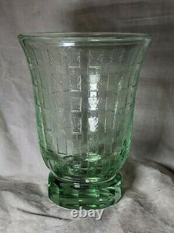 Signed Daum Nancy Art Deco Cut Back Glass Vase Galle Era No Reserve